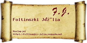 Foltinszki Júlia névjegykártya
